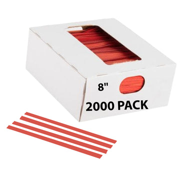 Plastic Twist Ties 8 inch Red Pack 2000